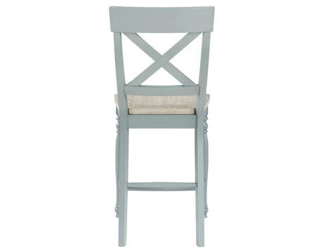 Darcy Solid Wood 24″ Counter Stool, Mint Green and Natural Finish by Steve Silver at Eve Furniture