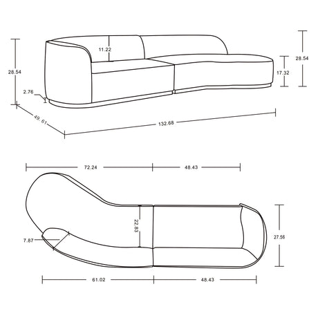 Daria Sofa in Ivory by Manhattan Comfort at Eve Furniture