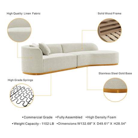 Daria Sofa in Ivory by Manhattan Comfort at Eve Furniture