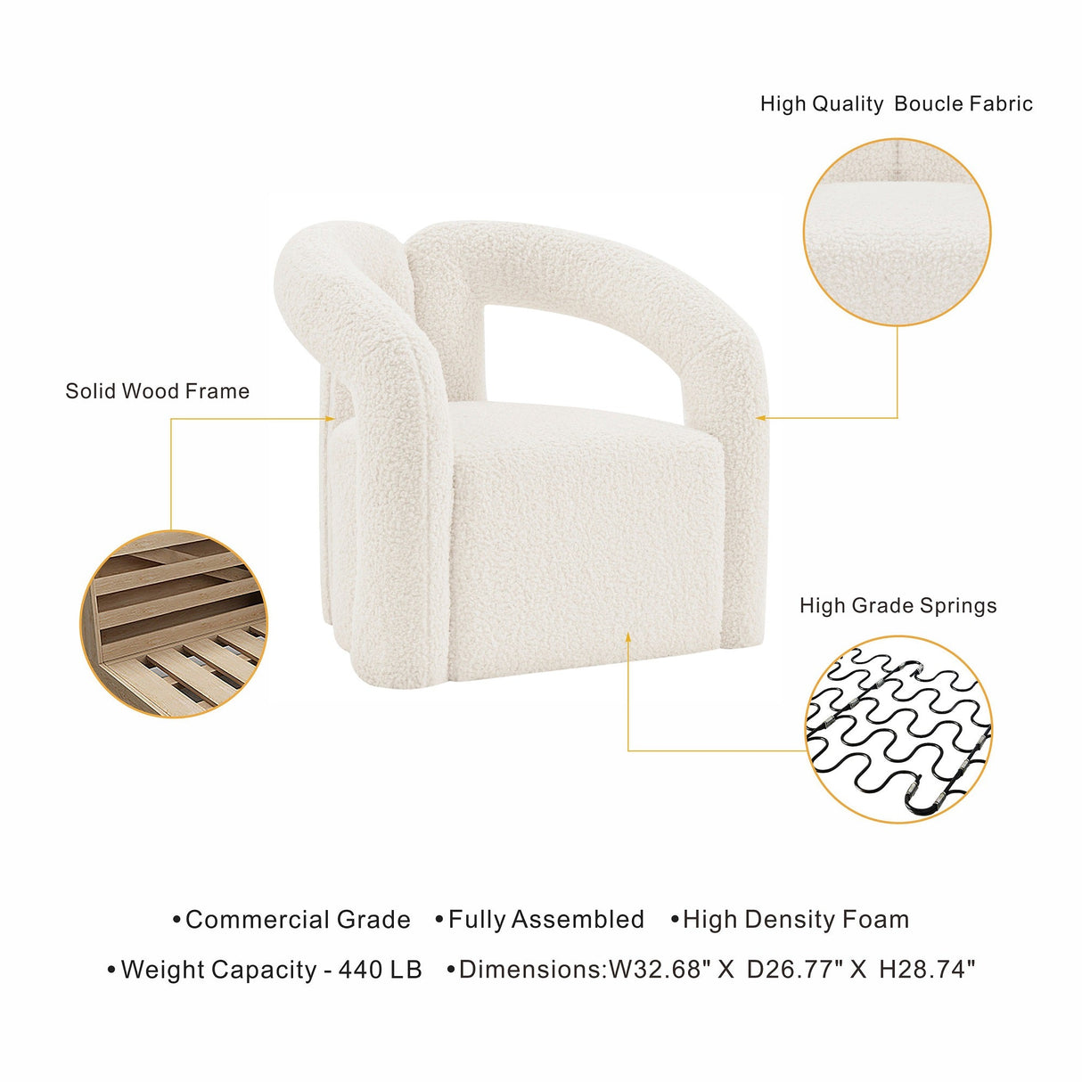 Darian Accent Chair in Cream (set of 2) by Manhattan Comfort at Eve Furniture