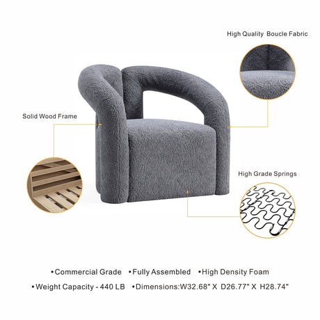 Darian Accent Chair in Grey (set of 2) by Manhattan Comfort at Eve Furniture