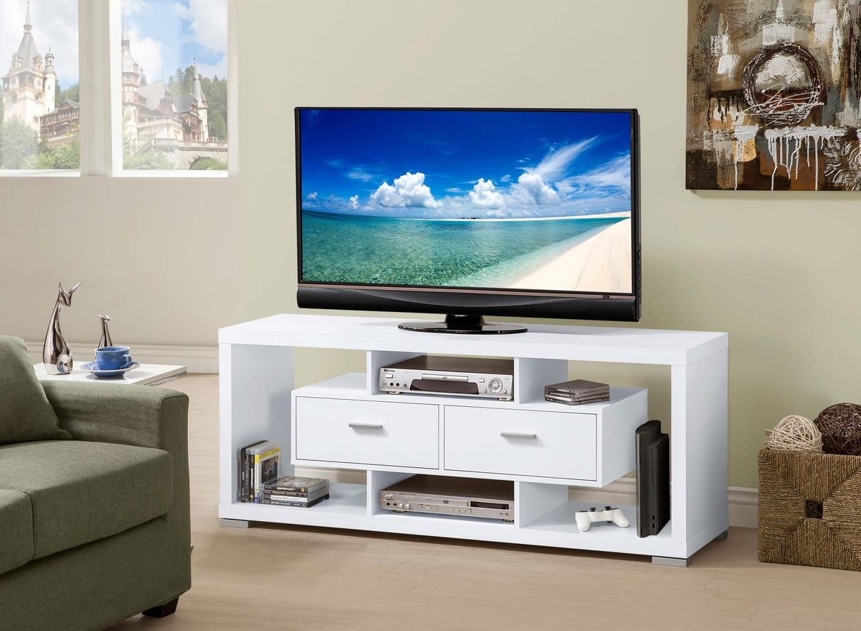 Darien 2-Drawer Rectangular TV Console White