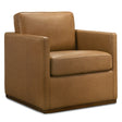 Darien Tan Leather Swivel Chair by Ashcroft Furniture at Eve Furniture