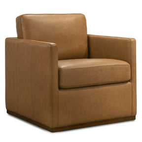 Darien Tan Leather Swivel Chair by Ashcroft Furniture at Eve Furniture