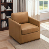 Darien Tan Leather Swivel Chair by Ashcroft Imports at Eve Furniture