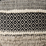 Darika Black/White/Gray Cotton Pouf by Mercana at Eve Furniture