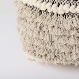 Darika Black/White/Gray Cotton Pouf by Mercana at Eve Furniture