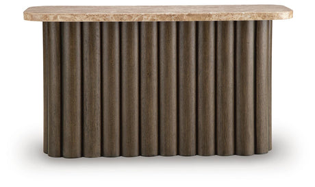 Darimore Burnished Brown Sofa Table by Ashley at Eve Furniture