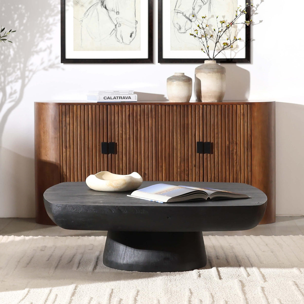 Darin Coffee Table, Black by Dovetail at Eve Furniture