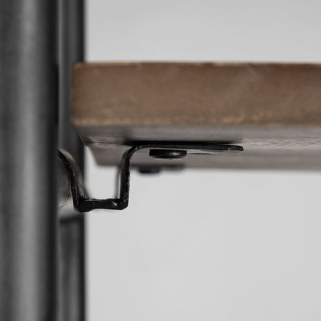 Darius Medium Brown Wood and Metal Multi-Shelf Shelving Unit by Mercana at Eve Furniture