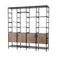 Darius Medium Brown Wood and Metal Multi-Shelf Shelving Unit by Mercana at Eve Furniture