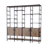 Darius Medium Brown Wood and Metal Multi-Shelf Shelving Unit by Mercana at Eve Furniture