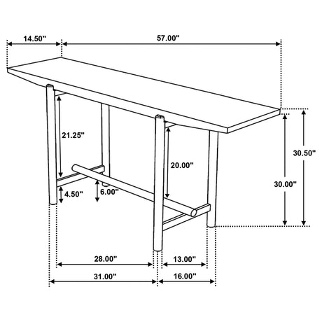 Darius Natural Mango Solid Wood Entryway Console Table by Coaster at Eve Furniture