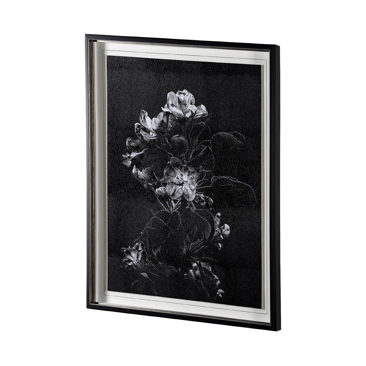 Dark Blossoms by Brian Carson a Hand Embellished Textured Framed Photo Art Print Matted under Glass by Mercana at Eve Furniture