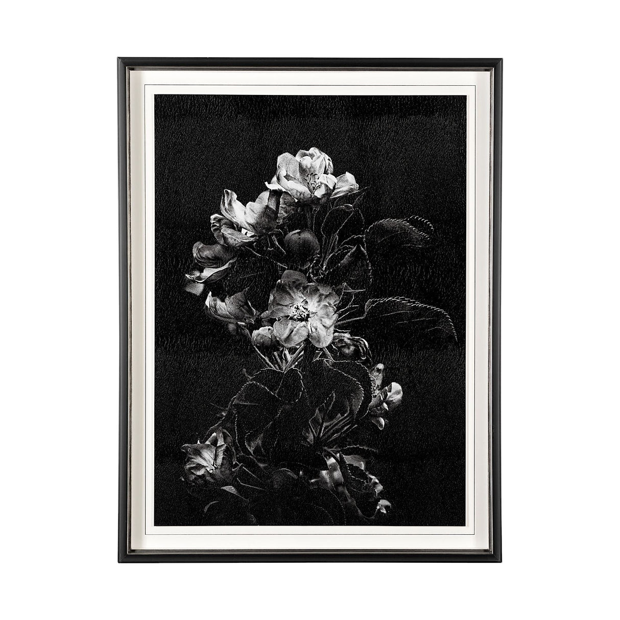 Dark Blossoms by Brian Carson a Hand Embellished Textured Framed Photo Art Print Matted under Glass by Mercana at Eve Furniture