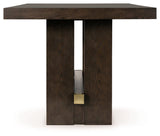 Burkhaus Dark Brown Counter Height Dining Table and 4 Barstools with Server