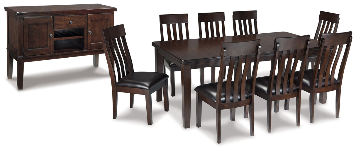 Haddigan Dark Brown Dining Table, 8 Chairs and Server