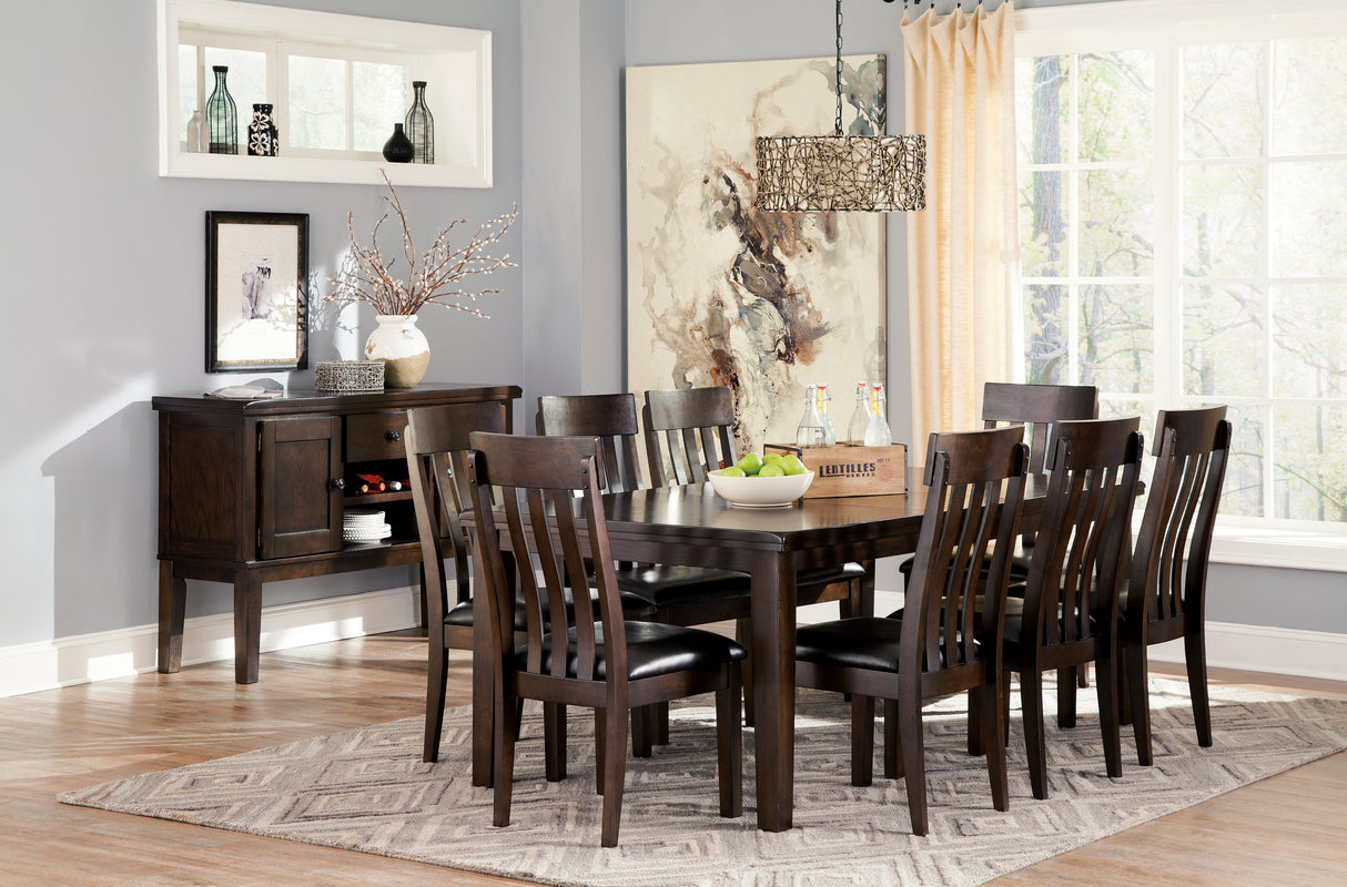 Haddigan Dark Brown Dining Table, 8 Chairs and Server