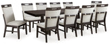 Neymorton Dark Grayish Brown Dining Table and 10 Chairs