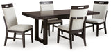 Neymorton Dark Grayish Brown Dining Table and 4 Chairs