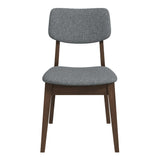 Dark Grey Fabric Solid Back Side Chair (Set Of 2) by Ashcroft Imports at Eve Furniture