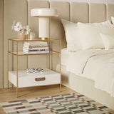 Darla Cream Glass Nightstand by Inspire Me! Home Decor by TOV Furniture at Eve Furniture