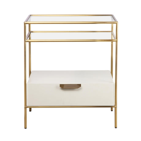 Darla Cream Glass Nightstand by Inspire Me! Home Decor by TOV Furniture at Eve Furniture