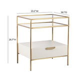 Darla Cream Glass Nightstand by Inspire Me! Home Decor by TOV Furniture at Eve Furniture