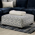 Darlington Ivory/Navy Ottoman by Furniture of America at Eve Furniture