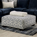 Darlington Ivory/Navy Ottoman by Furniture of America at Eve Furniture
