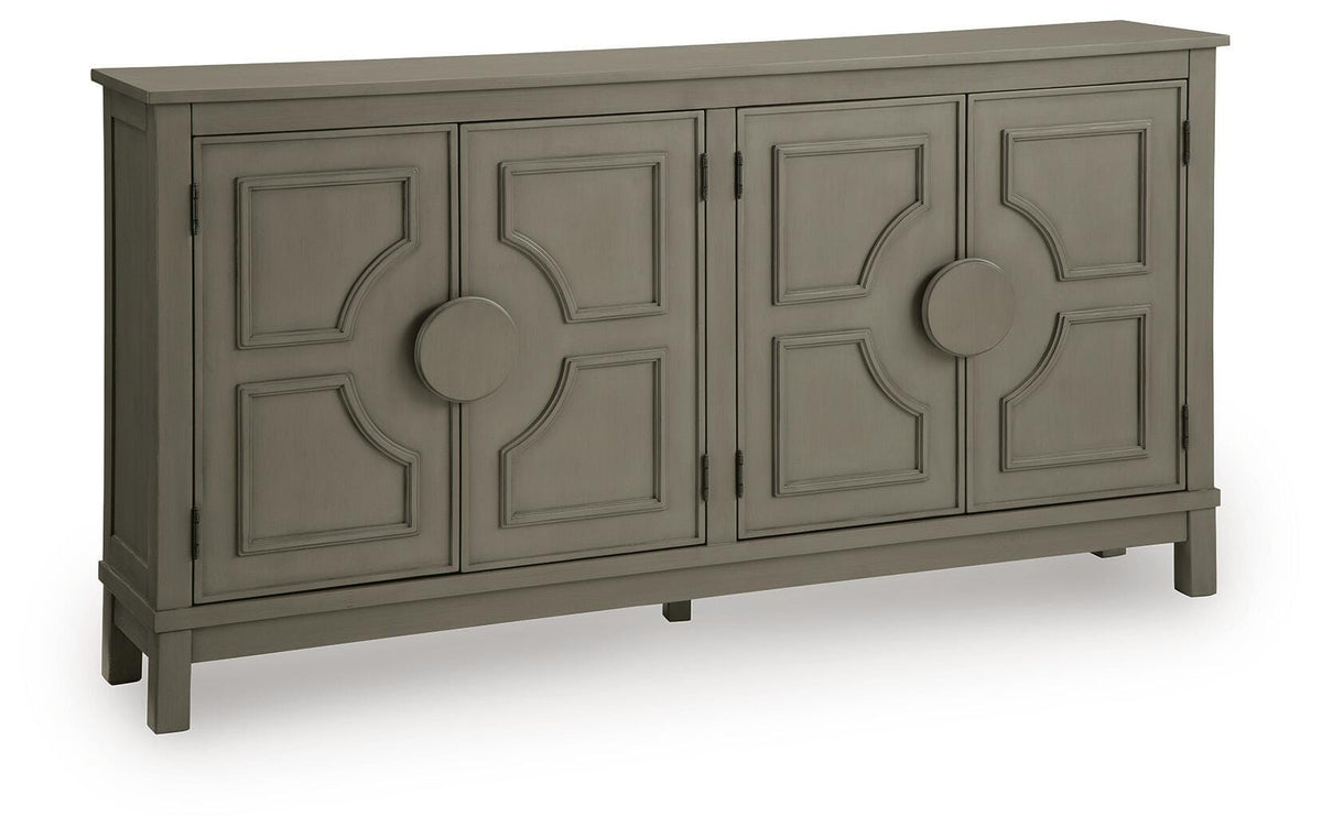 Darlock Warm Gray Accent Cabinet by Ashley at Eve Furniture