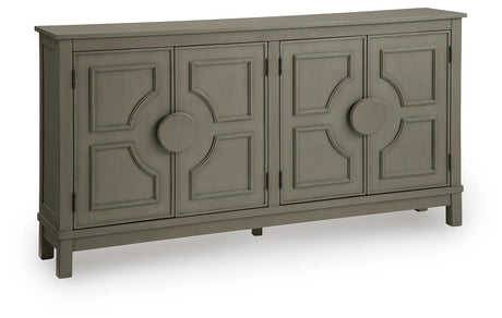 Darlock Warm Gray Accent Cabinet by Ashley at Eve Furniture