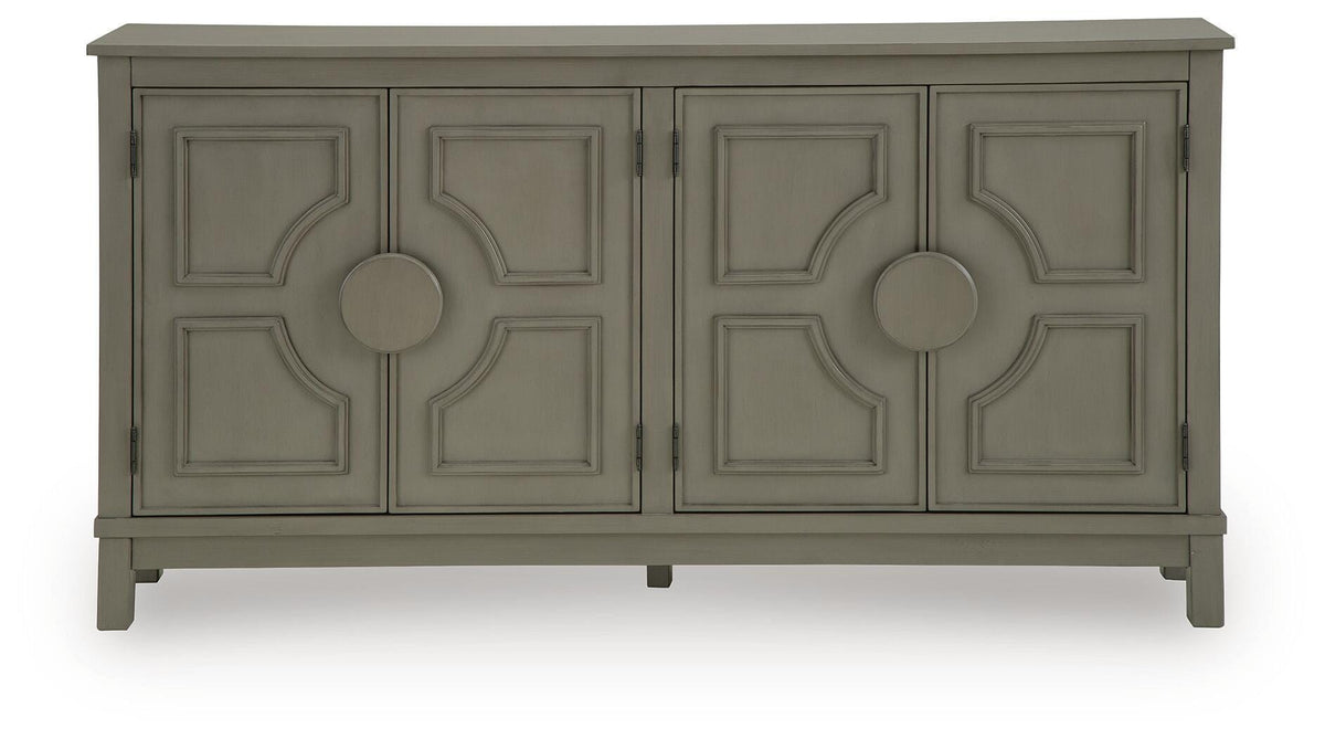 Darlock Warm Gray Accent Cabinet by Ashley at Eve Furniture