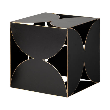 Darren (Large) Black Metal Decorative Cube by Mercana at Eve Furniture