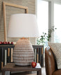 Darrich Beige/White Table Lamp by Ashley at Eve Furniture