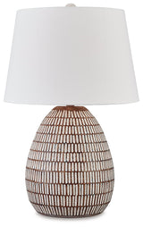 Darrich Beige/White Table Lamp by Ashley at Eve Furniture