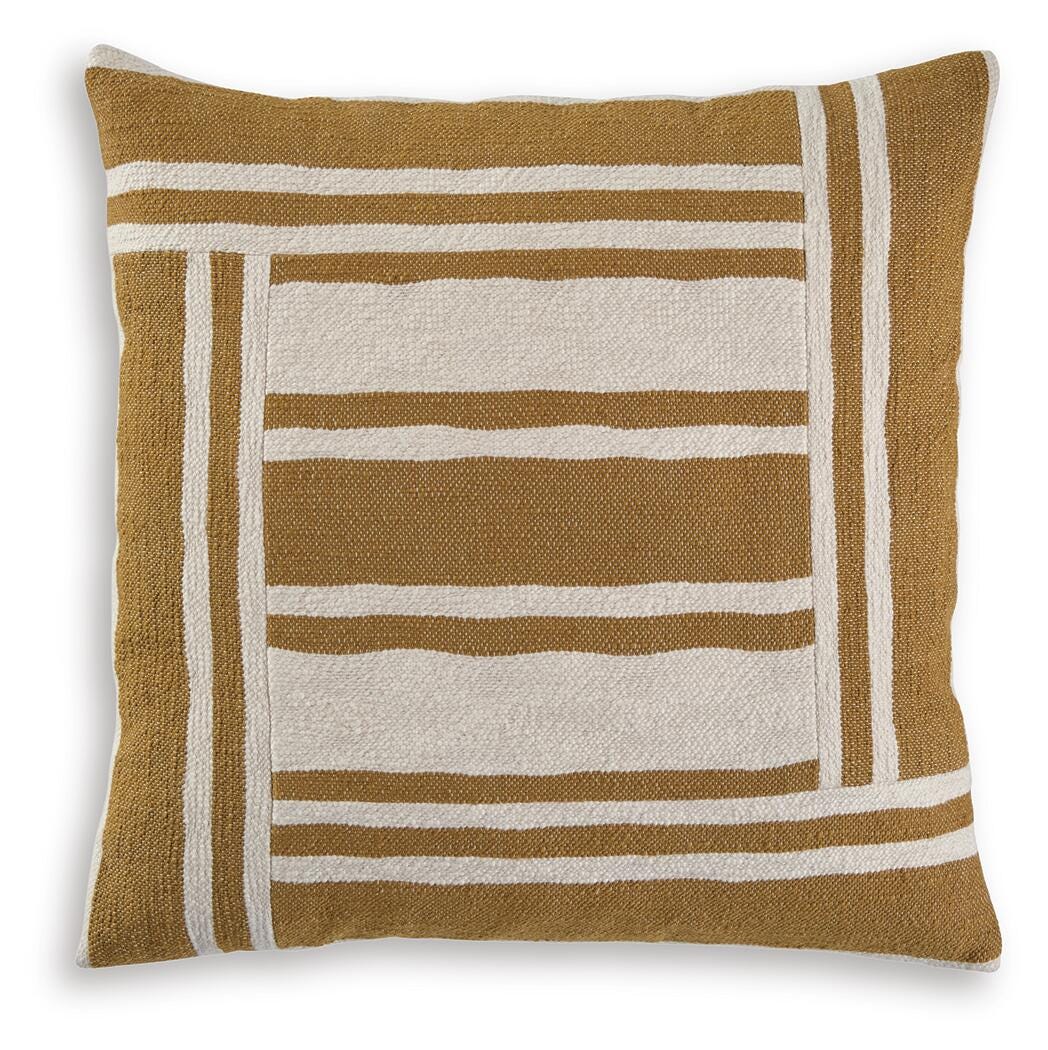 Darrman Ochre/Ivory Pillow by ASHLEY FURNITURE at Eve Furniture
