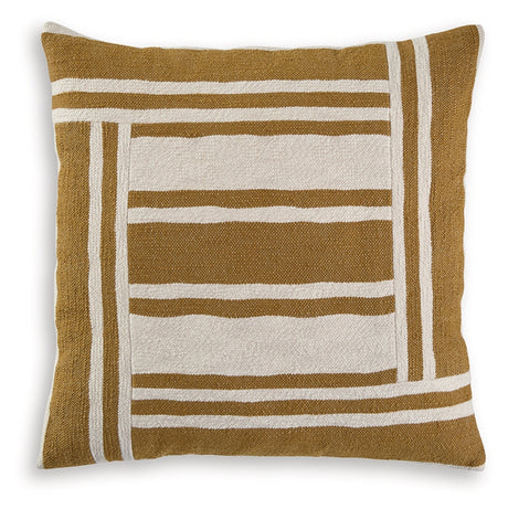 Darrman Ochre/Ivory Pillow (Set of 4) by Ashley at Eve Furniture