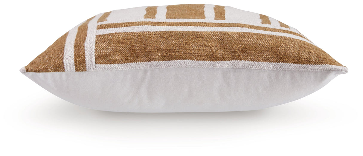 Darrman Ochre/Ivory Pillow (Set of 4) by Ashley at Eve Furniture