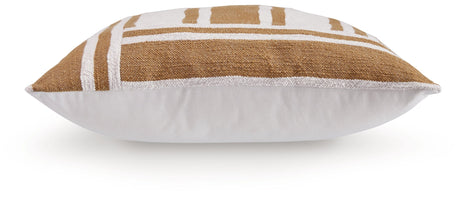 Darrman Ochre/Ivory Pillow (Set of 4) by Ashley at Eve Furniture