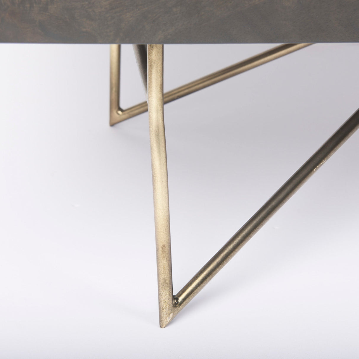 Darwin Brown Solid Wood Gold Metal Base 4 Cabinet Door Sideboard by Mercana at Eve Furniture
