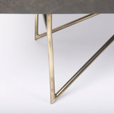 Darwin Brown Solid Wood Gold Metal Base 4 Cabinet Door Sideboard by Mercana at Eve Furniture