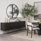 Darwin Brown Solid Wood Gold Metal Base 4 Cabinet Door Sideboard by Mercana at Eve Furniture
