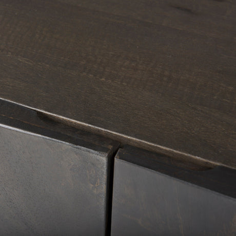 Darwin Brown Solid Wood Gold Metal Base 4 Cabinet Door Sideboard by Mercana at Eve Furniture
