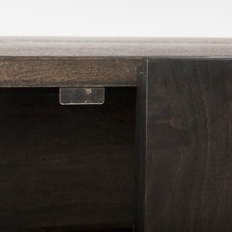 Darwin Brown Solid Wood Gold Metal Base 4 Cabinet Door Sideboard by Mercana at Eve Furniture