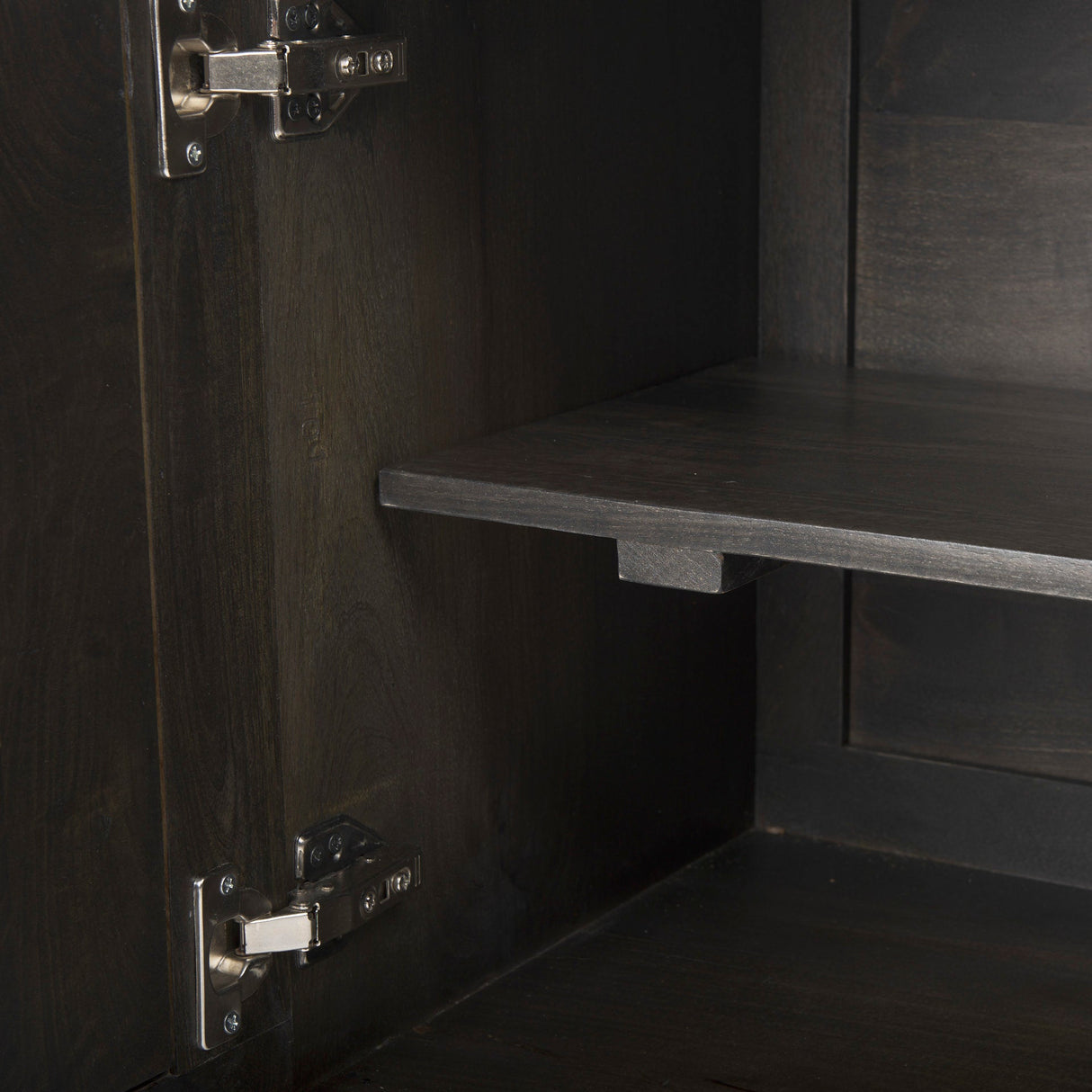 Darwin Brown Solid Wood Gold Metal Base 4 Cabinet Door Sideboard by Mercana at Eve Furniture