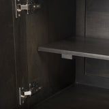 Darwin Brown Solid Wood Gold Metal Base 4 Cabinet Door Sideboard by Mercana at Eve Furniture