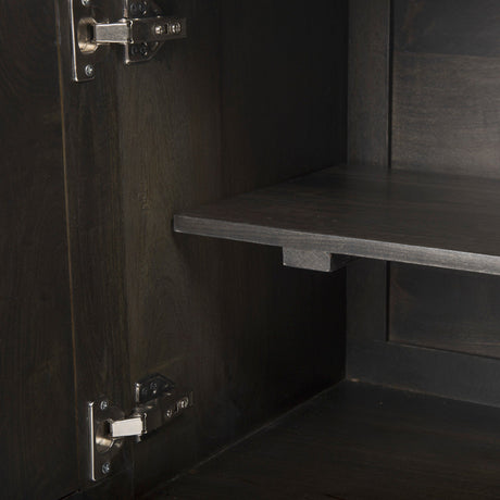Darwin Brown Solid Wood Gold Metal Base 4 Cabinet Door Sideboard by Mercana at Eve Furniture