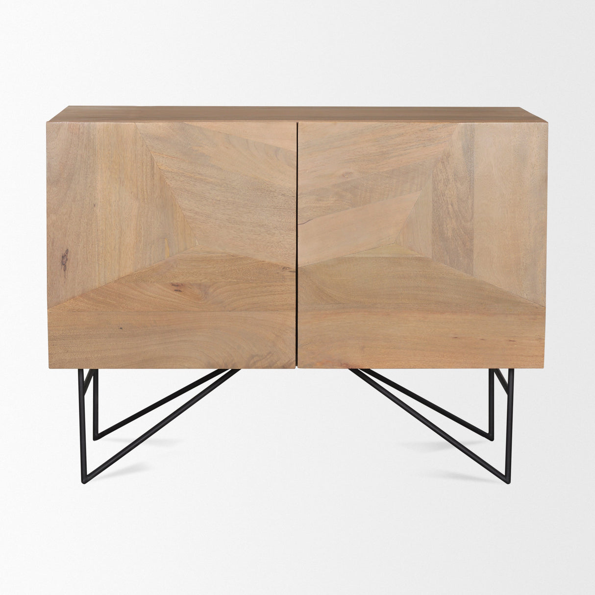 Darwin Light Brown Wooden 2 Door w/ 2 Shelves Accent Cabinet by Mercana at Eve Furniture