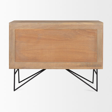 Darwin Light Brown Wooden 2 Door w/ 2 Shelves Accent Cabinet by Mercana at Eve Furniture